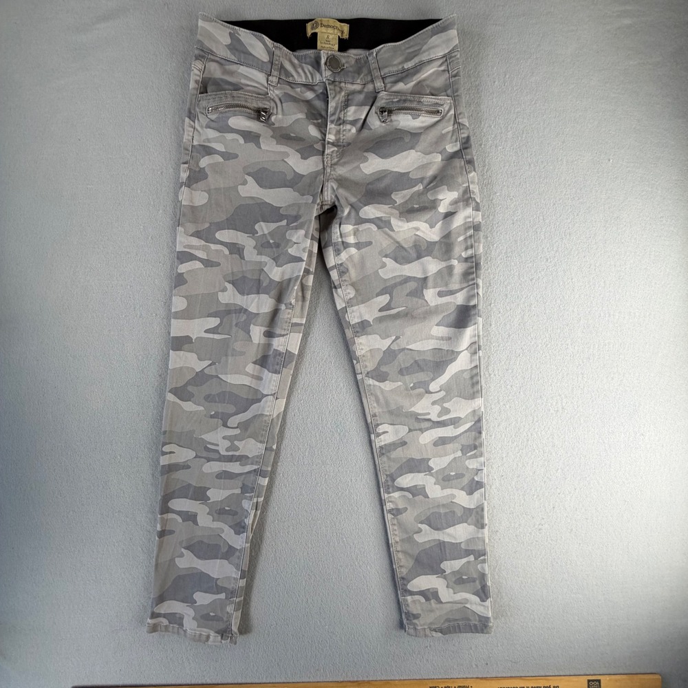 Democracy Ab Technology Grey Camo Skinny Ankle Pants Women Size 8 Stretch Twill
